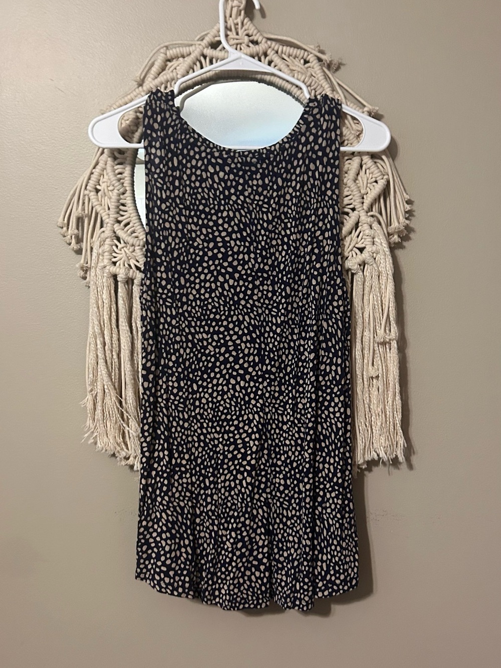 Nine West Navy Top with Cream Spot Accents